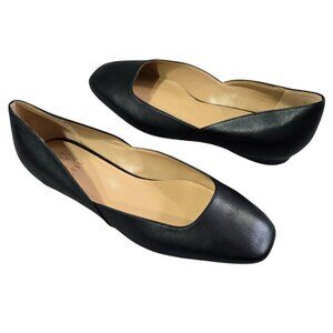 Naturalizer Cody Black Leather D'Orsay Square Toe Ballet Flat Comfy Capsule WIDE
